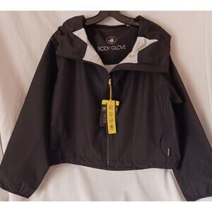 BODY GLOVE Women's Black Crop Waterproof Rain Jacket NWT-MSRP $200